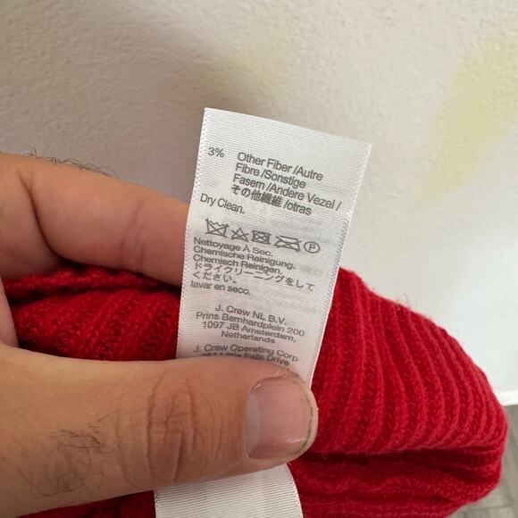 Madewell Soft Wool-Blend Square-Neck Pullover Sweater WMNS S Red Blouson Sleeve - Picture 7 of 8